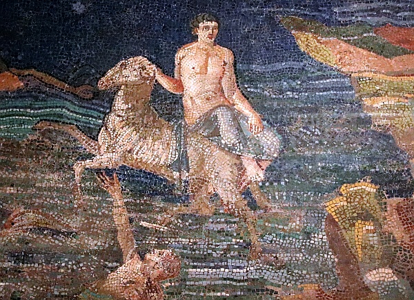 Elore Art: Roman Mosaic of Phrixus crossing the Dardanelles on the Back of a Ram