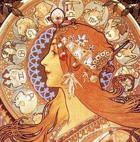 Earthlore Explorations Astrology : The Zodiac by Alphonse Mucha