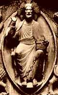Figure of Christ within a Mandorla motif.