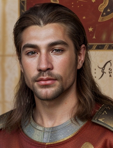 Medieval Portrait of an Sun Sign Aries Man.