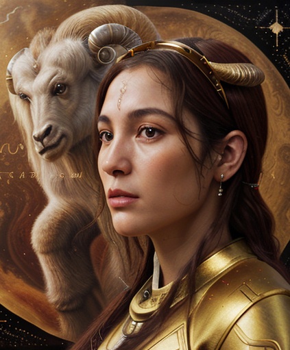 Classical Painting Depicting Mythological Aspect of Aries Ram