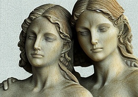 Elore Art: Medieval Illustraion of 'Two Souls Contend'