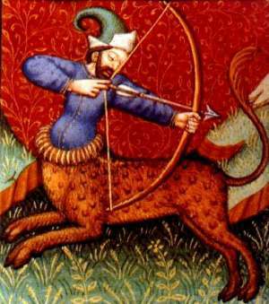 Earthlore Explorations Lore of Astrology Sagittarius : 15th Century Manuscript Detail