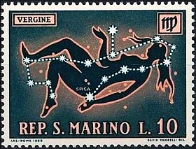 San Marino Postage Stamp Depicting Virgo