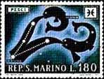 Earthlore Pisces: San Marino Stamp