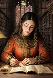 Elore Art: Studying Late in the Library