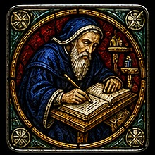 Medieval stained glass lore motif