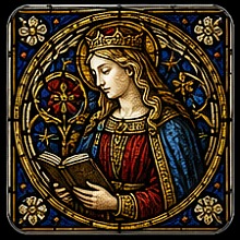 Medieval stained glass lore motif