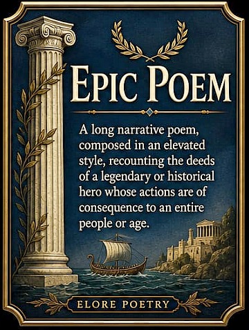 Graphic depiction of the definition of Epic poetry